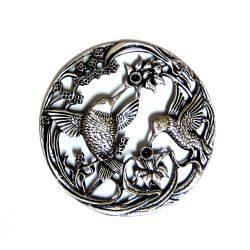 Potpourri Pewter Lid - Double Hummingbird